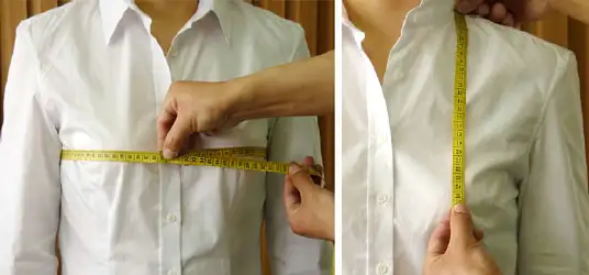 Measure body for ladies shirt