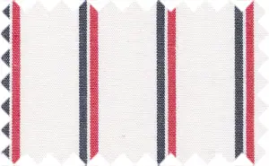 Carmine Red/Black/White Stripes, 100% Cotton