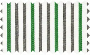 Forest Green/White/Black Stripes, 100% Cotton
