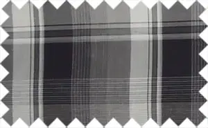 Silver Grey/Black Plaids, 100% Cotton