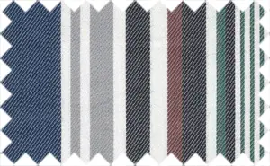 Midnight Blue/Falu Red/Bottle Green/Silver Sand/Black/White Stripes, 65% cotton, 35% polyester - Soft smooth elastic fabric.