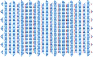 Cornflower Blue/Fire Engine Red/White Stripes, Cotton/Polyester Blends