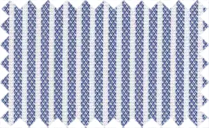 Midnight Blue/White 2Ply Textured Stripes, 2Ply 100% Cotton