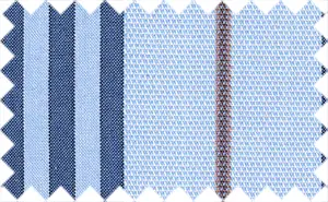 Midnight Blue/Jordy Blue/White Oxford Pinpoint 2Ply Stripes, 2Ply 100% Cotton