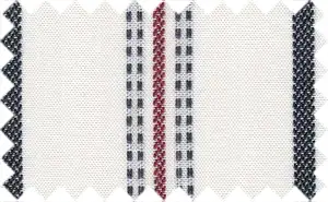 Medium Carmine/Black/White Stripes, Linen with a soft feel - Wrinkles less