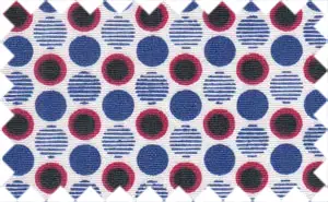 Catalina Blue/Bright Red/Black/White Dots, 100% Cotton