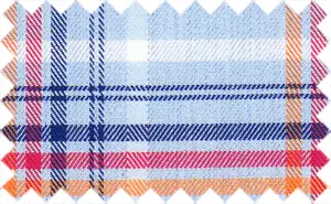 Midnight Blue/Cornflower Blue/Red/Orange/White 2Ply Plaids, 2Ply 100% Cotton