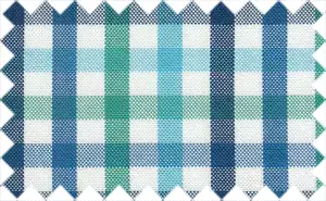 Midnight Blue/Light Blue/Teal Green/White 2Ply Checks, 2Ply 100% Cotton