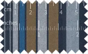 Luxor Gold/Silver/Chambray Blue/Black Stripes, 100% Cotton