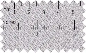 Light Gray/White 2Ply Wide Herringbone, 2Ply 100% Cotton - The repeating pattern is almost 8cm wide.
