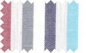 Mexican Red/Midnight Express/Light Sky Blue/Storm Grey/White 2Ply Stripes, 100% 2Ply Cotton