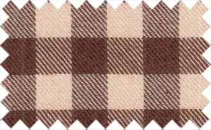 Brown/Light Brown Flannel Checks, Cotton/Polyester Blends
