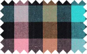 Tussock/Bright Turquoise/Mauvelous Pink/Black Checks, 100% Cotton