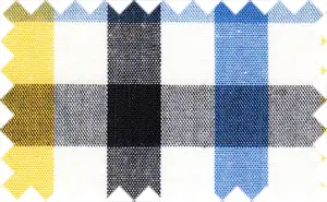 Havelock Blue/Bright Yellow/Black/White Checks, 100% Cotton