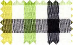 Golden Grass/Dark Citron/Black/White Checks, 100% Cotton