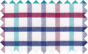 Dark Blue/Purple/Light Green 2Ply Oxford Checks, 2Ply Cotton/Polyester BlendsrnMidnight Blue/Tyrian Purple/Light Sea Green/White