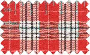 Crimson Red/Black/White Checks, 100% Cotton