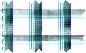 Dark Spring Green/Torea Bay/Columbia Blue/White 2Ply Checks, 2Ply 100% Cotton
