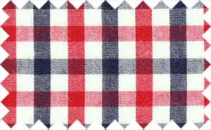Fire Brick/Black/White Checks, Cotton/Polyester Blends