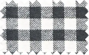 Black/White Flannel checks, 45% cotton/55% Polyester