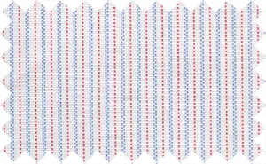 Brick Red/Light Blue/White pinpoint stripes, 100% Cotton