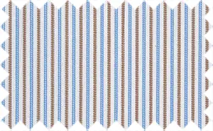 Steel Blue/Rose Taupe Brown Stripes, 60% cotton/40% polyester. Shiny fabric with smooth feel