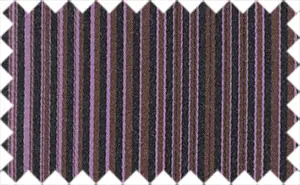 Lavender Purple/Congo Brown/Black Stripes, 35% cotton/65% polyester. The fabric has very shiny and smooth surface.