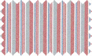 Carmine Red/Gull Gray/Danube Blue Pinpoint Stripes, 65% polyester/35% cotton - 2Ply fabric