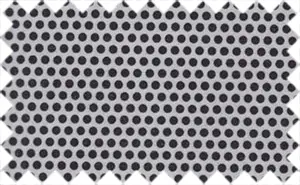 Black/Gainsboro Gray Dots, 100% Polyester - Very thick heavy fabric  - a bush popper