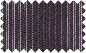 Dark Purple/White over Black Stripes, 35% cotton/65% polyester - Shiny fabric